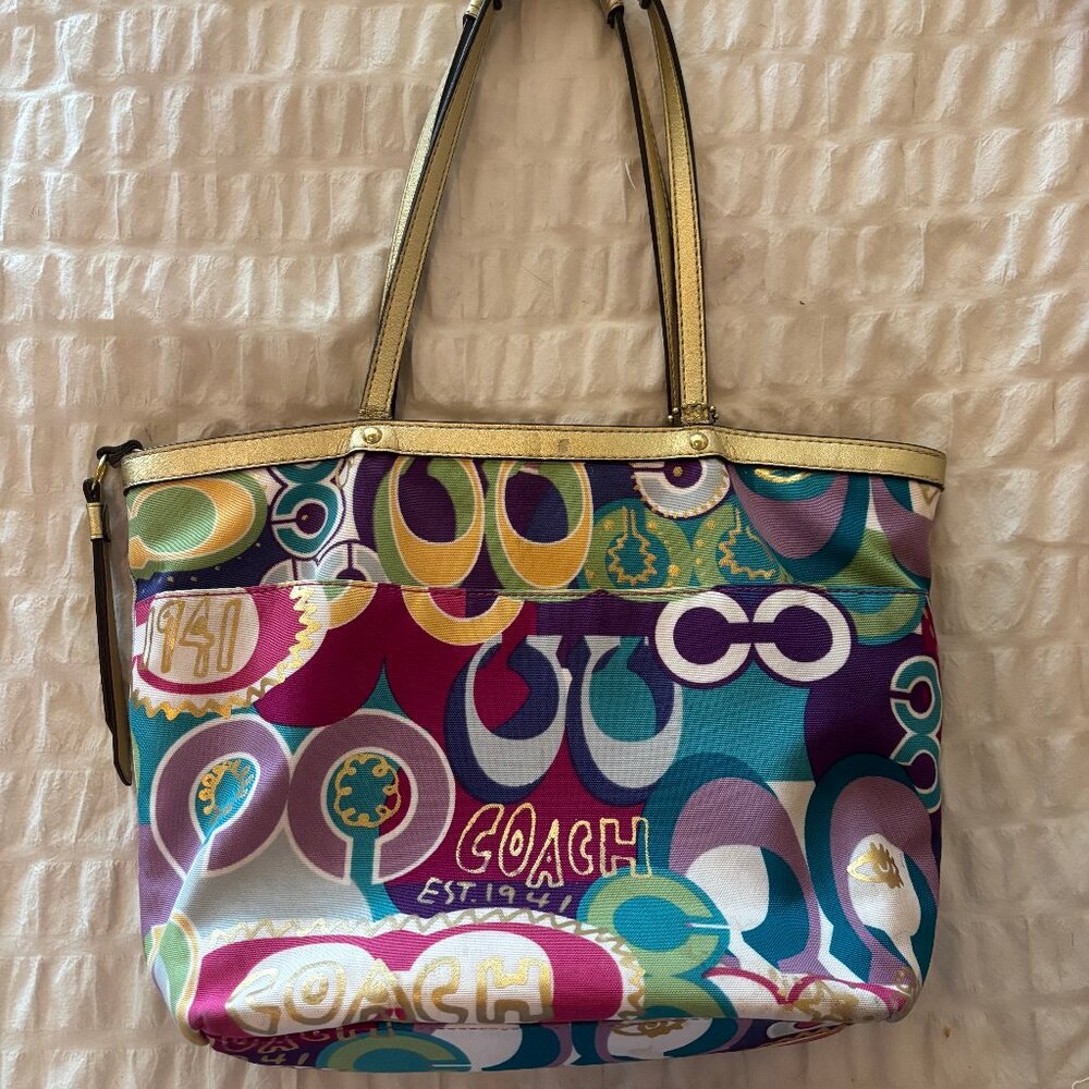 Vintage Authentic Coach Poppy Tote